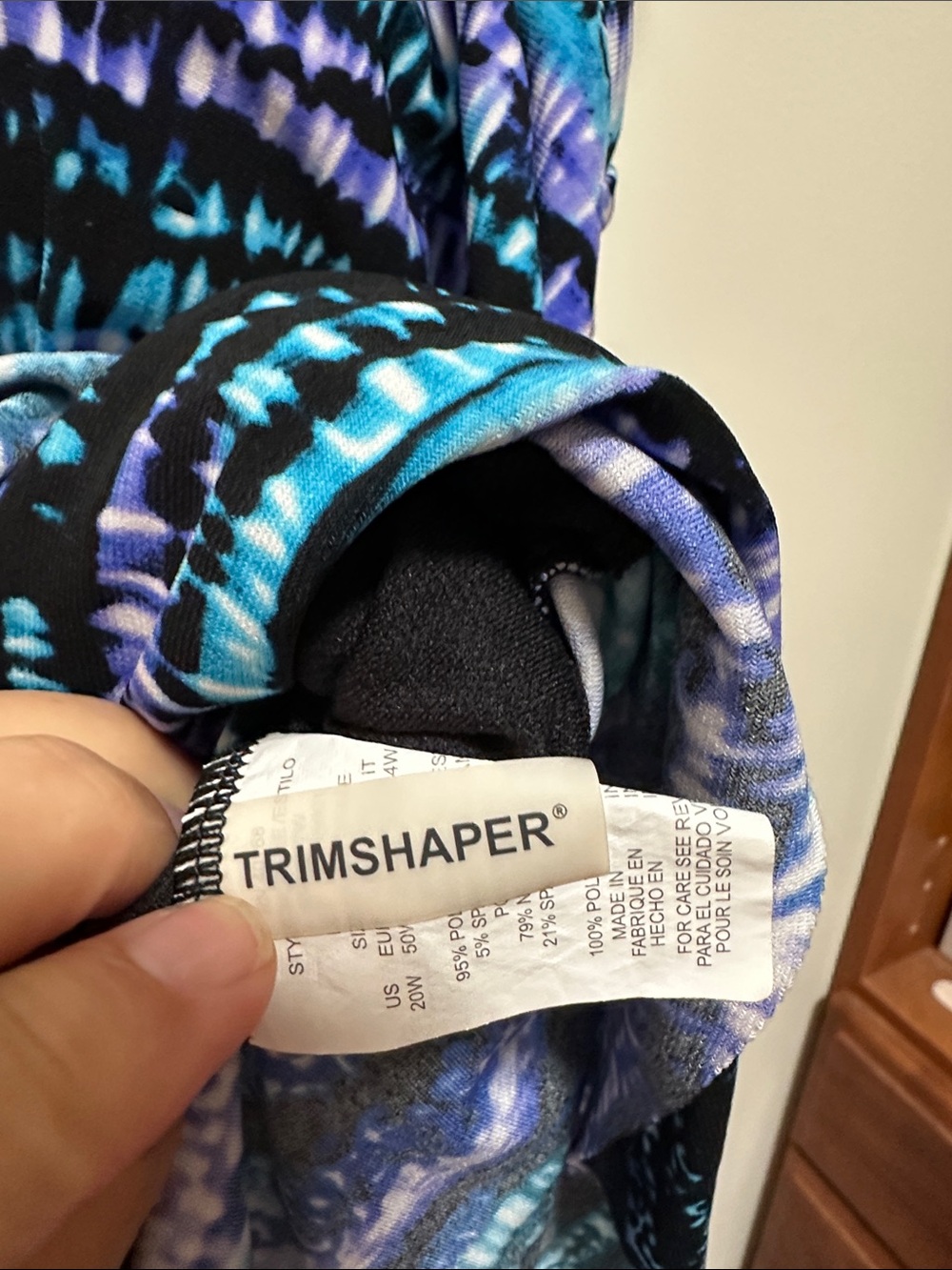 Blue & Black Printed Tankini Top - Picture 3 of 3